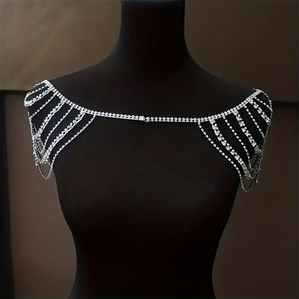 

European And American Back Chain Light Luxury Multi-Layer Rhinestone Fringed Shoulder Chain Party Sexy Body Chain Body Chain