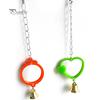 Parakeet Bird Mirror Heart Cage Hanging Climb Pet Playing Toy