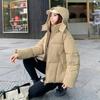 Autumn and Winter Women's Plus Size Loose Comfortable Padded Thickened Short Zipper Hooded Warm Outerwear