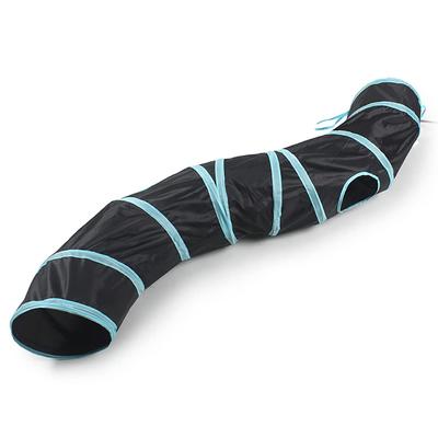 Foldable Pet Tunnel Toy with 3 Tunnels, Perfect for Puppies, Rabbits, Ferrets, and More, Includes a Chew Toy and Ball (Blue)