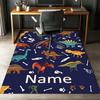 Custom Name Dinosaur Printed Carpet,Rug for Office Chair Living Room Bedroom Kitchen Room Decor Gifts.