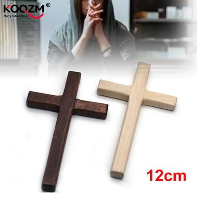 12cm Hanging Crucifix Wall Mounted Wooden Crosses Party Meditation Christian Wood Cross Office Gifts Crafts Sincere Jesus Christ