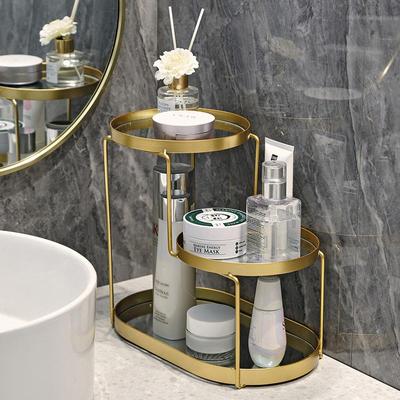 3-Tier Bathroom Cosmetic Tray Vanity Organizer Lipstick Trinket Table Dressing Trays Platter for