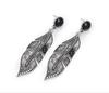 Women New Arrival Elegant Bohemian Vintage Feather Earring Summer Style Black Leaf Earring Pendant Accessories gift