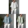 Cotton Linen T Shirt With Rounded Neck For Casual Daily Wear