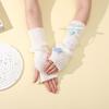 Fashion Y2K Long Wrist Gloves Stars Thicken Arm Warmers Soft Solid Color Half Finger Gloves Women