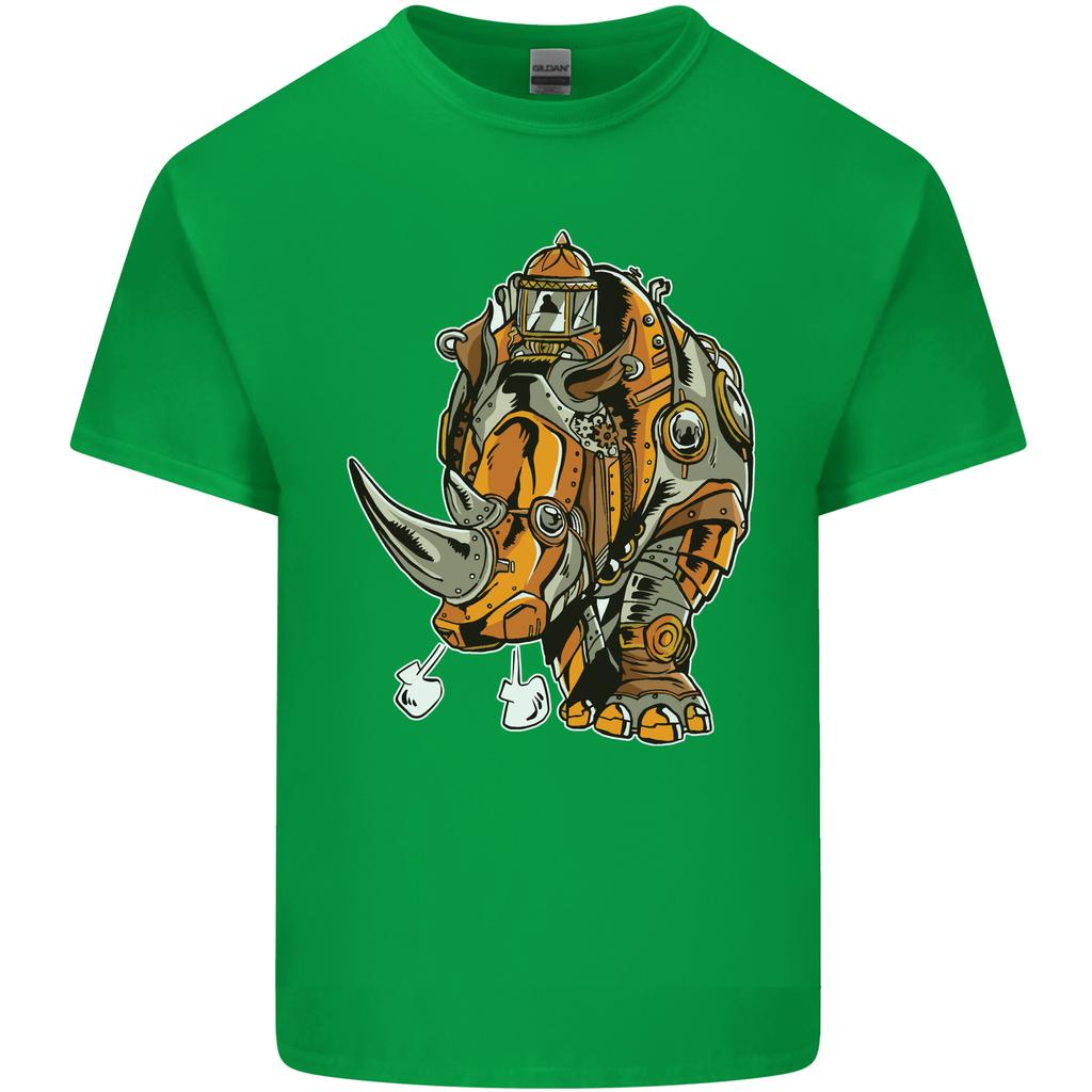 Steampunk Rhino Rhinoceros Unisexs Light Cotton TShirt