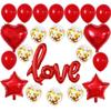 Valentine's Day Balloons Decorations LOVE Letter Balloon Heart Foil Balloon Rose Petals Confetti Balloons Wedding Supplies