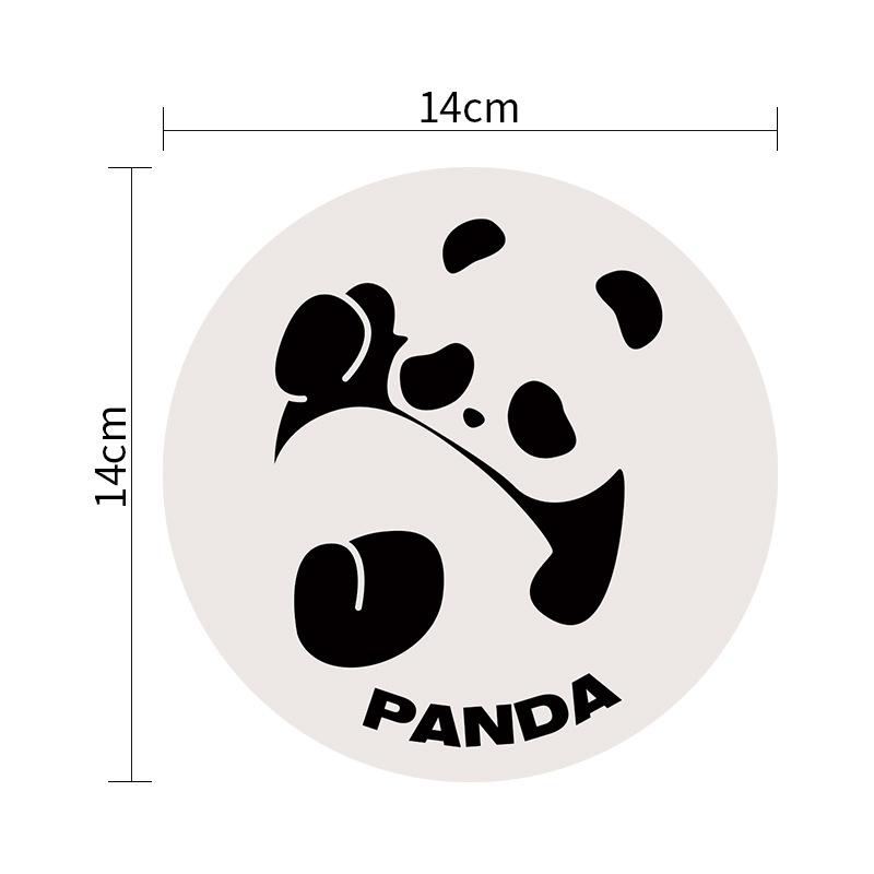 Cute Panda Coasters Waterproof Oil-free Washable Heat Insulation Soft Mats Table Mat Creative Round Non-slip Dinner Plate Cups