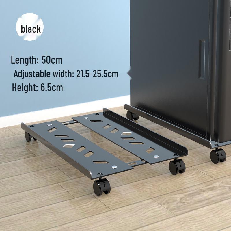 Movable Computer Host Desktop Case with Wheels and Retractable Thickened Base