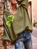 2025 Autumn/Winter Women's Heart Pattern V-Neck Loose Sweater Knitwear