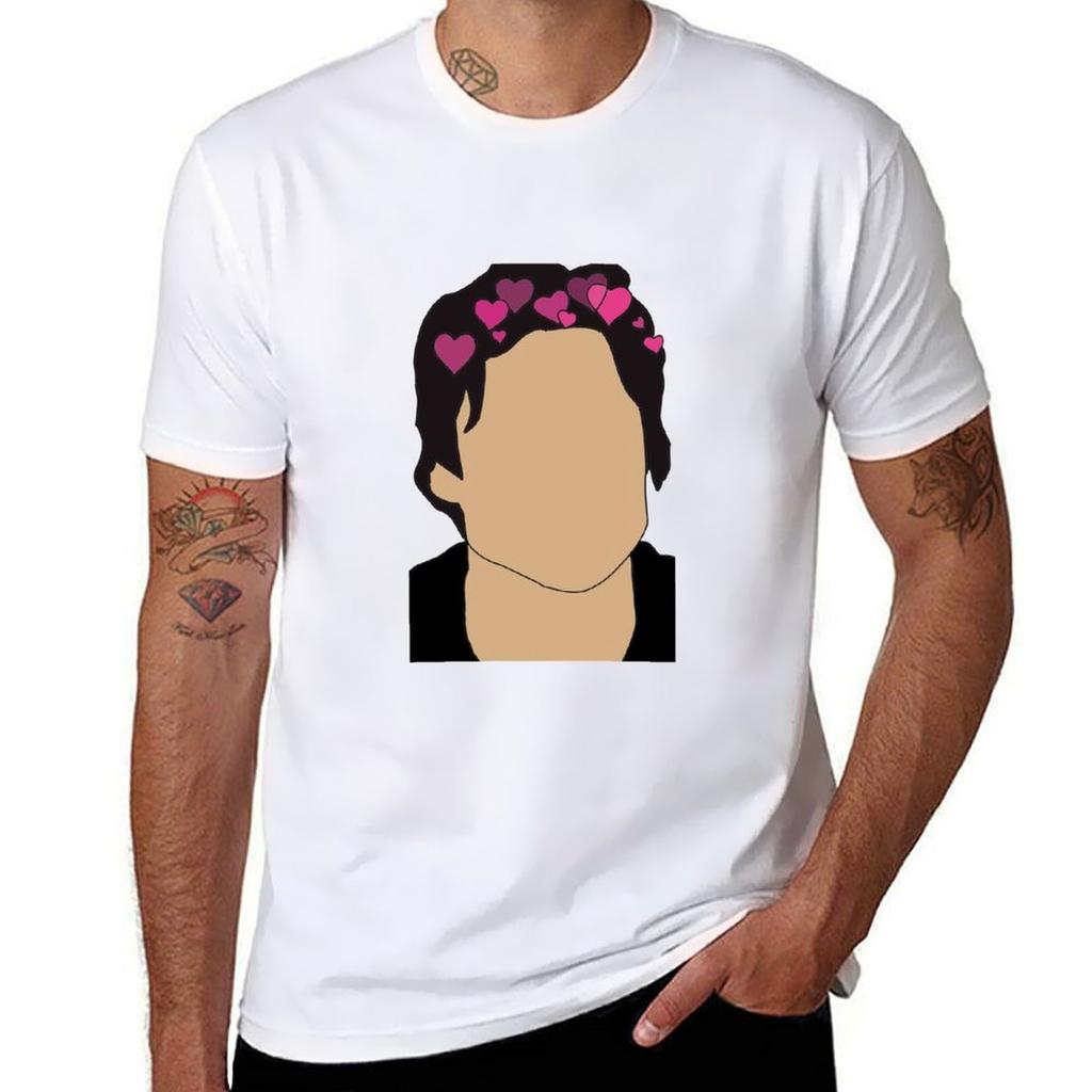 Damon Salvatore Heart Crown Tshirt Plus Size Workout Short Sleeve Top