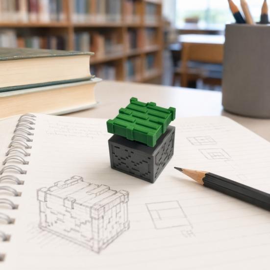 Baizihuahu Pixel Block Model, 3D Printed One-Piece Decompression Toy, Mechanical Pressing Structure Crisp Rebound Stress Relief