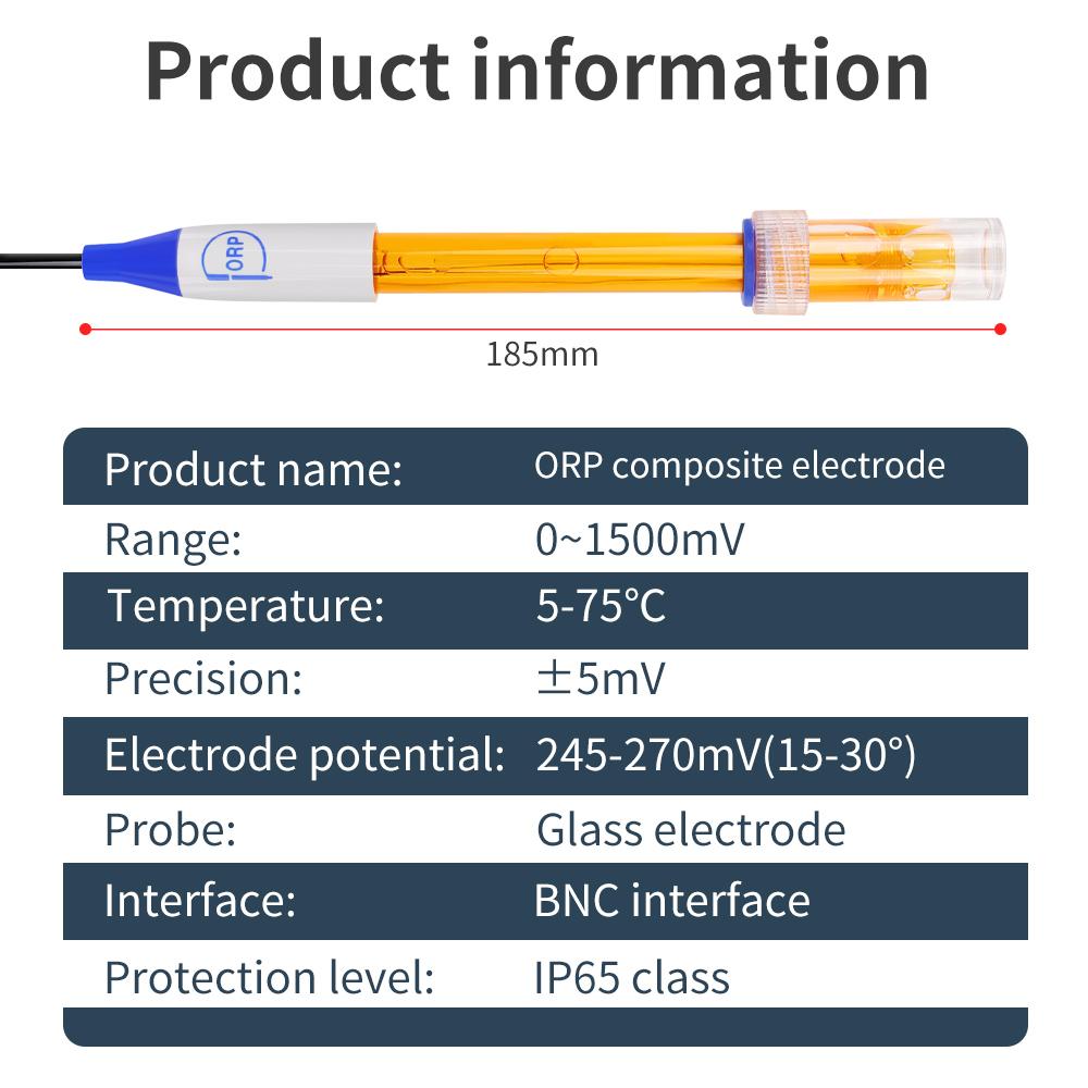 PH ORP Replacement Probe Aquarium Laboratory Electrode Oxidation-Reduction Potential Test BNC Q9 Connector Wire Probe