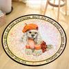 Living Room Bedroom Kids Room Rug Home Carpet Floor Door Mat Creative Cute Dog and Cat Round Rug