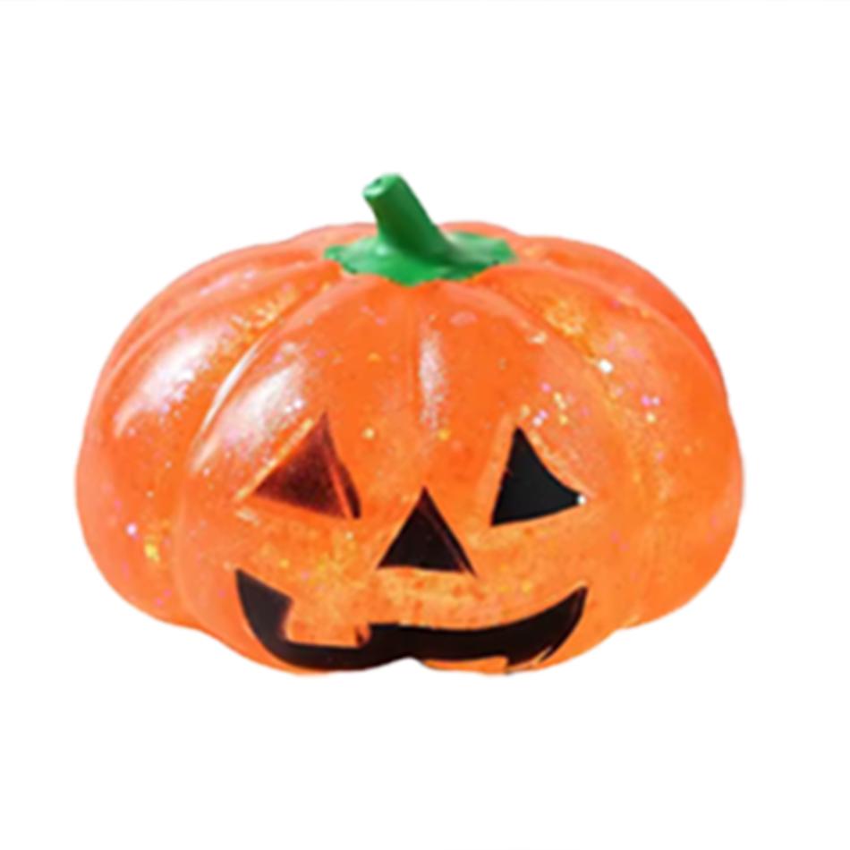 Pumpkin-Head Glitter Squeeze Toy, Slow-Rise Soft-Candy Feel, Non-Stick Tear-Proof Lightweight Compact Quick-Wipe Pliab Gifts In