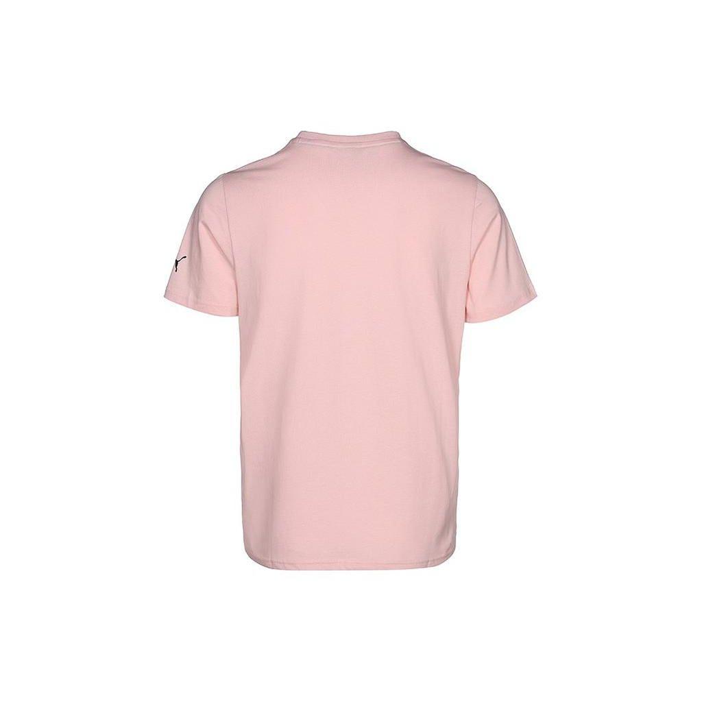 PUMA Alphabet Print Crew Neck Sports Short Sleeve T-Shirt Unisex Tops Pink 536768-16