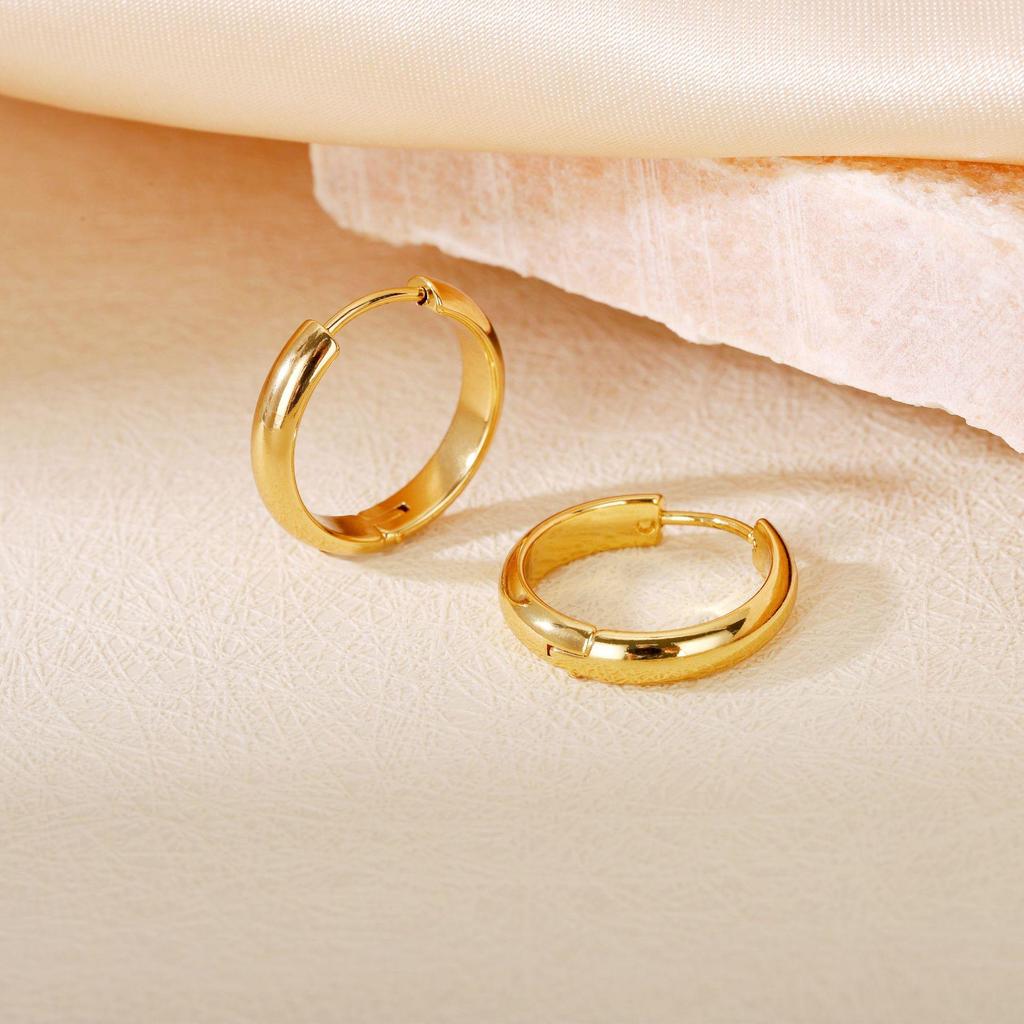 Orecchini semplici in acciaio al titanio in stile coreano: Gioielli Trendy, Unici e alla Moda.