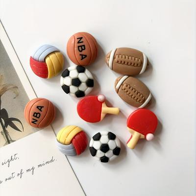 12Pcs Mini Football Basketball Resin Fridge Magnets Po Messages Fixed Magnets