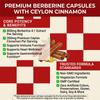 Suplemento de Extracto Orgánico de Berberina, Con Canela de Ceilán Orgánica, 120 Cápsulas Por Botella