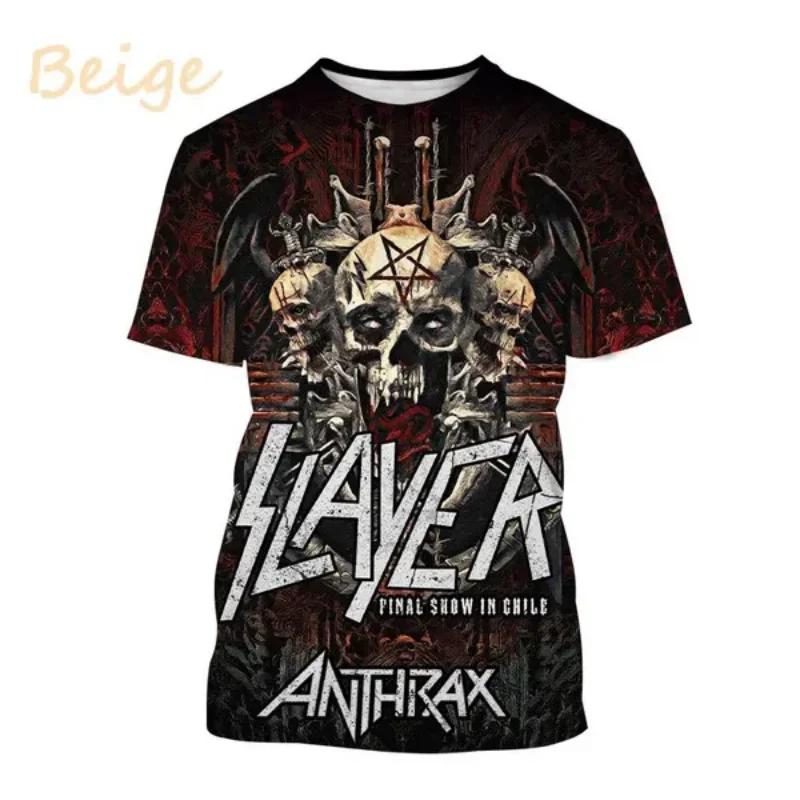 Nuova T-shirt 3D Slayer Torrent Metal Band per Moda Unisex Abbigliamento Uomo T-shirt Oversize Gotica Oscura Teschio Fantasma Top