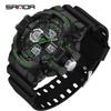 SANDA Dual Display Fashion G- Style Military Watch LED Digital Sports Watches For Man Waterproof Luminous Quartz Men Wristwatch