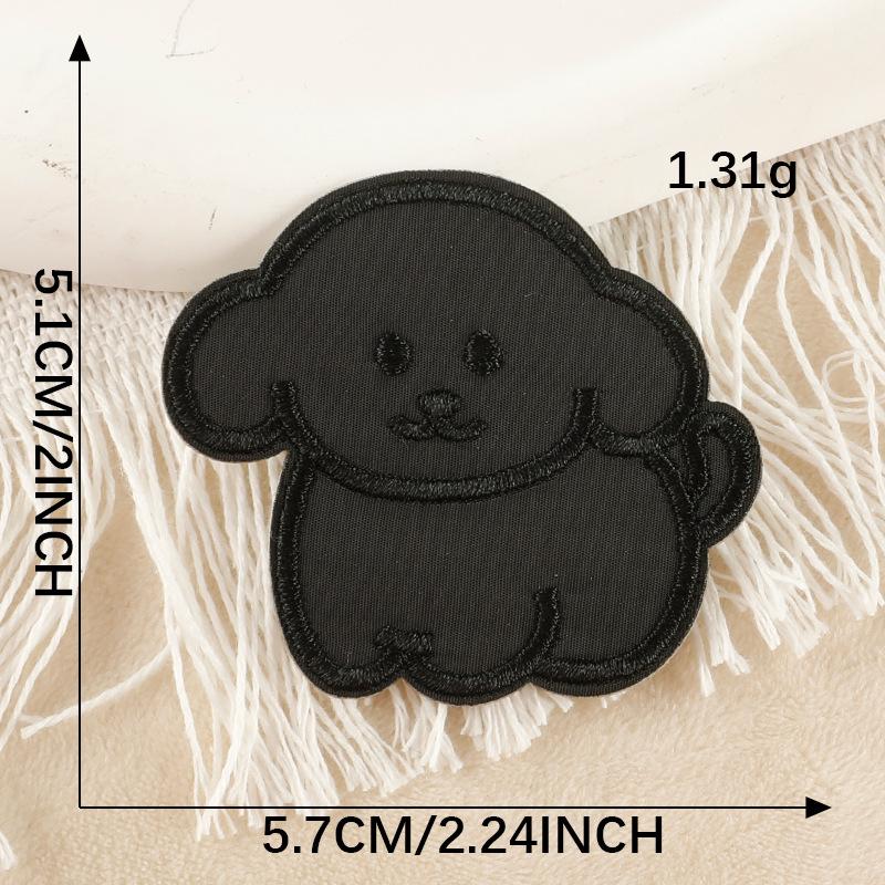 Samolepicí kreslená zvířátka černá vyšívaná nášivka na bundy