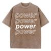 Power Art Font Design Print T Shirts Men Cotton Leisure T-Shirt Design Oversized T-Shirts Loose Fitting Short Sleeved
