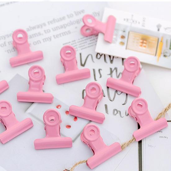 8PCS Binder Clips Round Tail Safety Design Metal Clips Stable Clamping Force Macaron Fresh Color Clips Rust Resistant Office School Supplies
