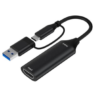 Placa de Captura de Vídeo USB Conversor Digital USB+Tipo C para HDTV Dispositivo de Captura de Gravação de Vídeo para PC Laptop