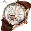 Forsining New Top Men's Watch Fashion Hollow Creative Dial Flywheel Automatic Mechanical Watch