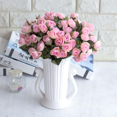 1 Bouquet Artificial Flower Eco-friendly Anti-fade Plastic Simulation Rose Flower Decor