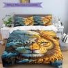 3pcs Eagle Lion Artwork Bedding Set - 1 Duvet Cover + 2 Pillowcases(Core Not Included), Machine Washable Polyester Yy251216111