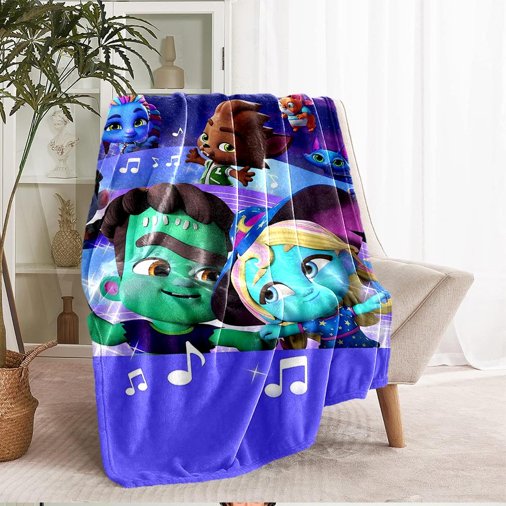 Super Monsters Theme Printed Blanket - Perfect for Couch, Bed, Travel & Outdoor Use | Machine Washable, Cozy & Durable.
