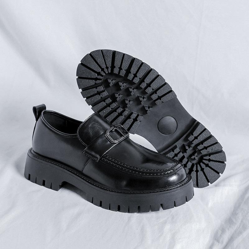 Leather Shoes Men'S Korean Version Trendy Big Head Leather Shoes Men'S Casual Work Shoes Business Dress Leather Shoes 2136-R