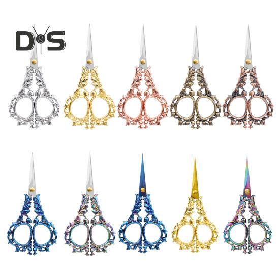 Vintage Carved Flower Scissors Heavy Duty Stainless Steel Sharp Blade Multipurpose Tailor Scissors DIY Embroidery Arts Crafts Crochet Yarn Needlework