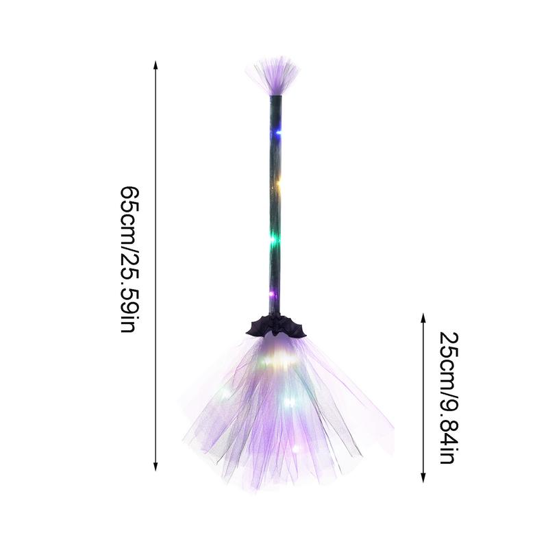 LED Halloween Party Witch Broom Kids Plastic Cosplay Flying Broomstick Props For Masquerade Halloween Cosplay Accessories
