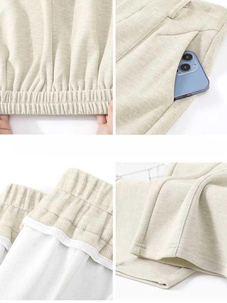 Thicke Loose High Waist Wide Leg Pants Winter Warm Solid Elegant Straight Pantalones Trousers Office Lady Casual Sweatpants New