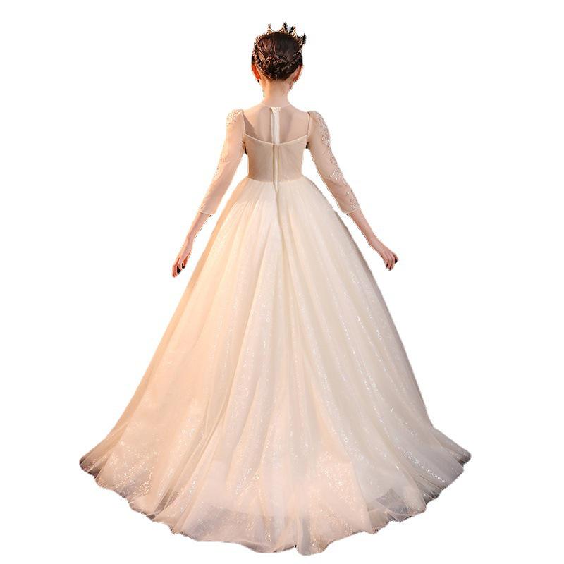 Children’s Puffy Tulle Flower Girl Princess Dress for Evening & Piano Performance