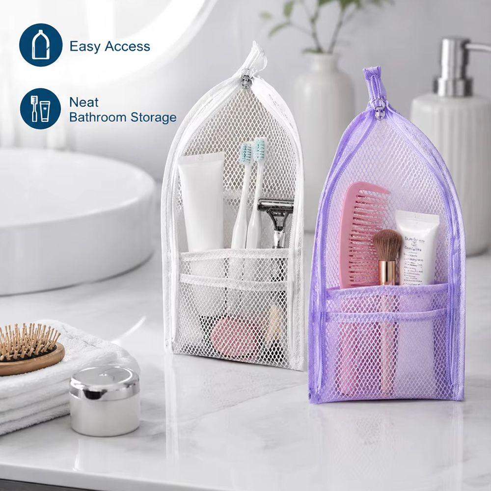 Waterproof EVA Mesh Toiletry Bag Clear Mesh Vertical Toothbrush Holders Travel