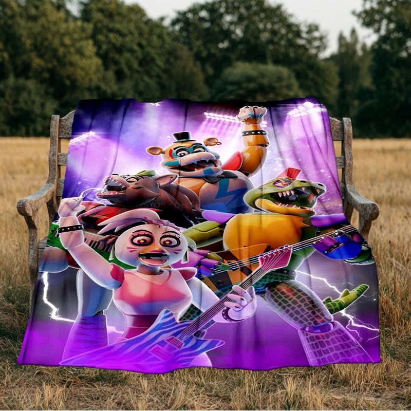 Fnaf Horror Circus Blanket Flannel Throw for Sofa, Indoor, Camping, Living Room, Office, Chair, And Bed Soft Birthday Gift