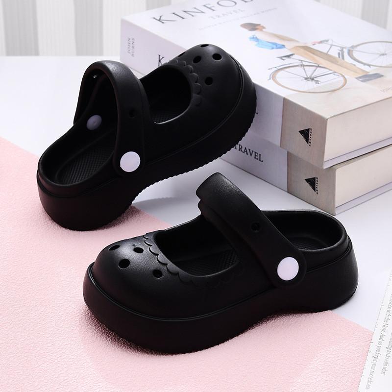 

Kids Comfortable Summer Eva Mary Jane Sandals Nonslip Princess Beach Shoes Girls For Black Glossy,39/40