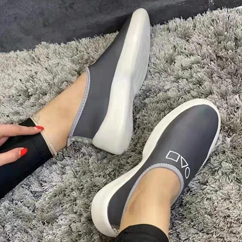 2024 New Orange Casual Shoes Women Sneakers Slip-on Flats Loafers Women's Footwear Spring Autumn Platform Sneakers Plus Size 43