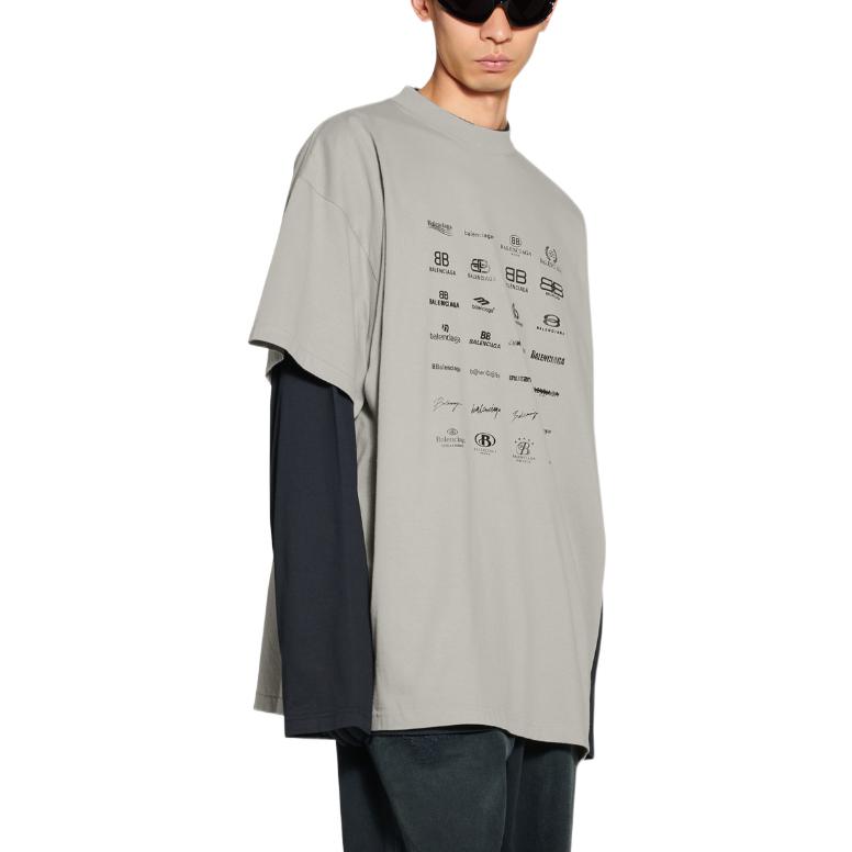 Balenciaga T Shirt Loose Fit Unisex Gray 712398TNVQ71342