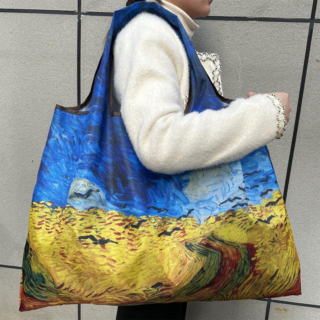 Large-capacity Environmental Protection Portable Ladies Backpack, Foldable In a Variety of Patterns,  Portable Shopping Bag, Suitable for Daily