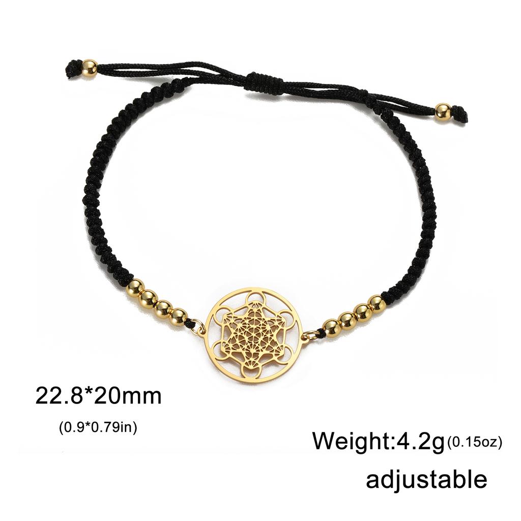 Lucktune Stainless Steel Angel Seal Archangel Metatron Cube Rope Bracelets for Women Spiritual Amulet Jewelry Anniversary Gifts
