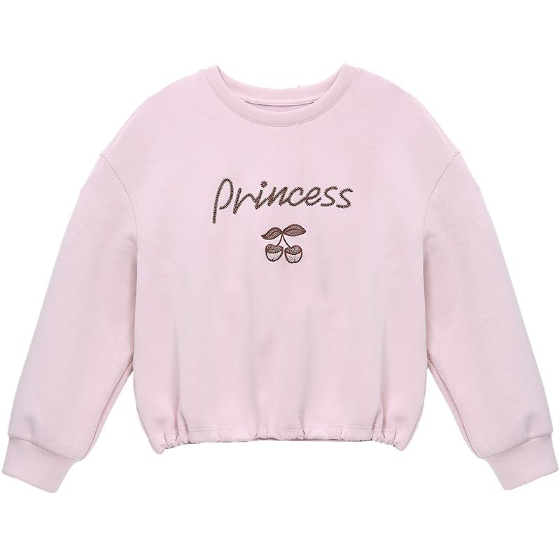 

Betu Women s Cherry Letter Embroidered Sweatshirt M