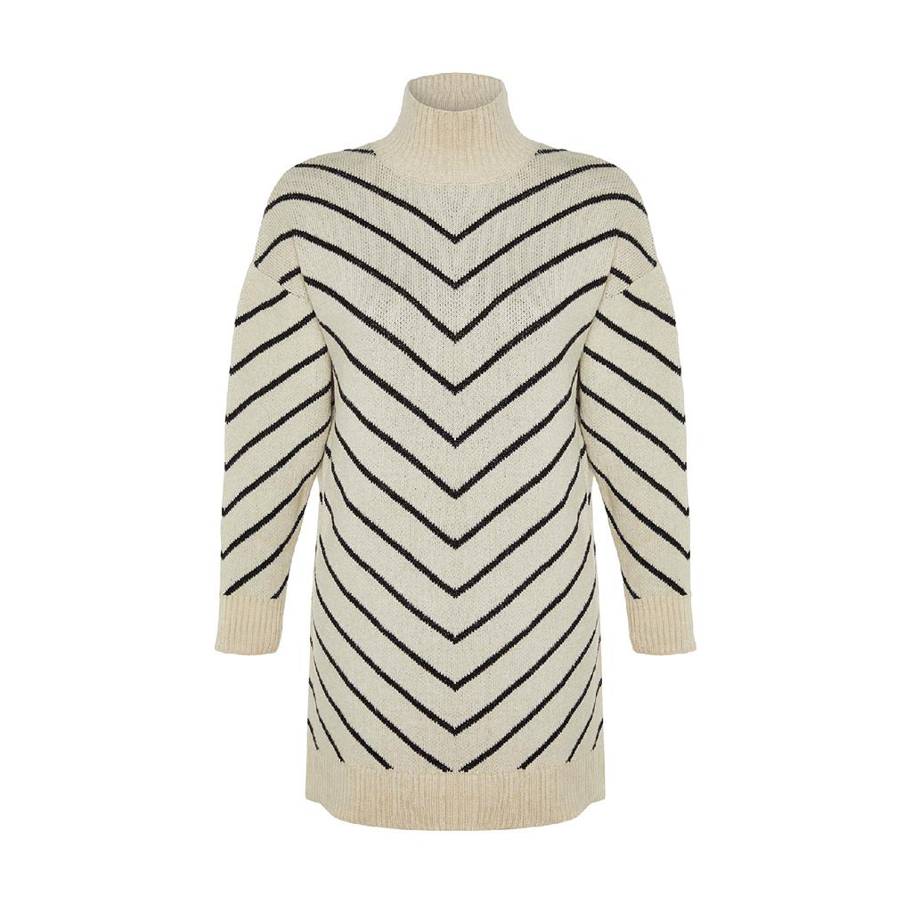 Stein Gestreifter Rollkragen Strickwaren Pullover Tctaw24ak00101