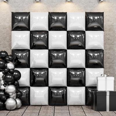 25 Adet Kare Folyo Metalik Balon Çift Taraflı Balon Duvar Tüneli Düğün Mezuniyet