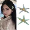 Fermacapelli da Bambina Stampa Pois Forma di Stella Marina Molletta per Capelli Denti Antiscivolo Nessun Danno Fermacapelli Estivo Stile Oceanico Accessorio Capelli Versatile